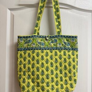 Vera Bradley Quilted Green/Yellow and Blue Tote